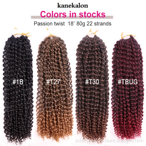 Large Capacity Curly Extensions 30 Strands Kinky Wholesale 1B/27 Ombre Braids Water Wave Crochet Passion Twist Hair